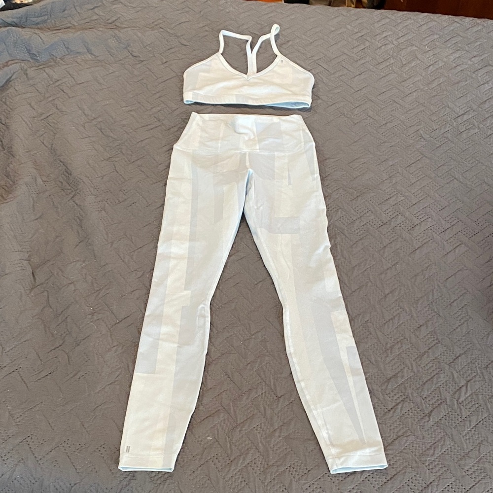 Bundle of Rare NOBULL Women's Light Blue Bra and Leggings